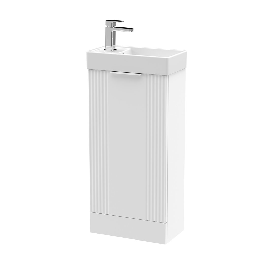 Deco Compact 400mm Single Bathroom Vanity with Drop In Vitreous China Basin