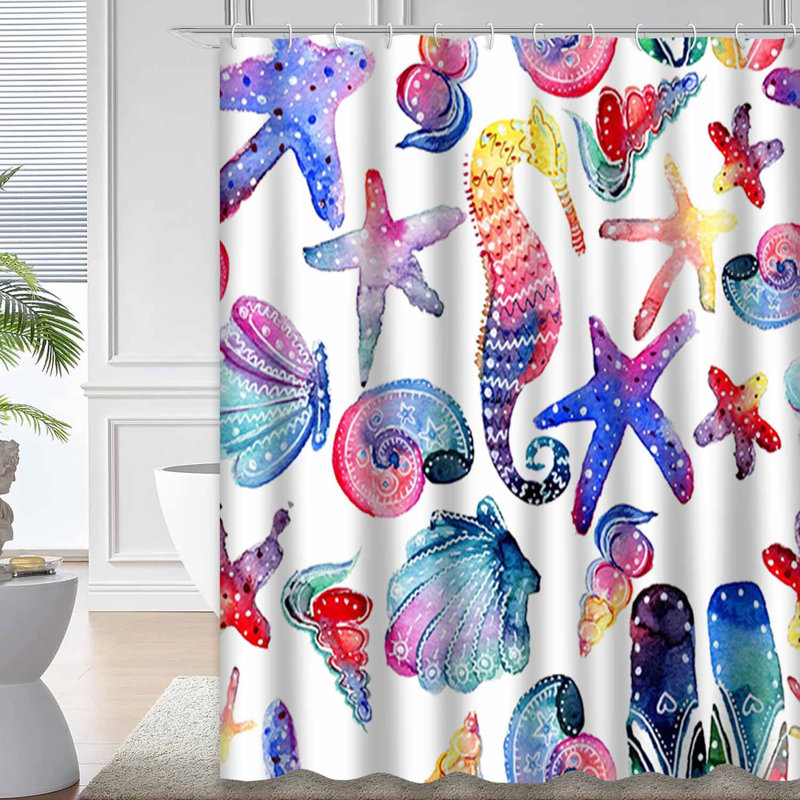 Rideau de douche avec 12 crochets, L 72 po x l 72 po