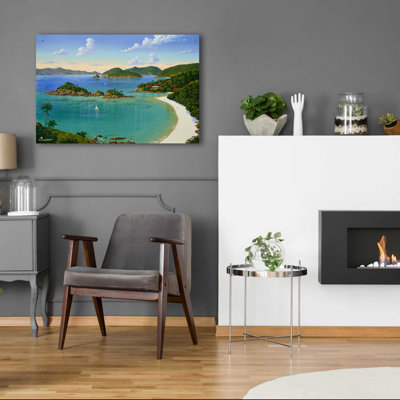 «Trunk Bay, Îles Vierges» par Eduardo Camoes, art mural en verre acrylique,