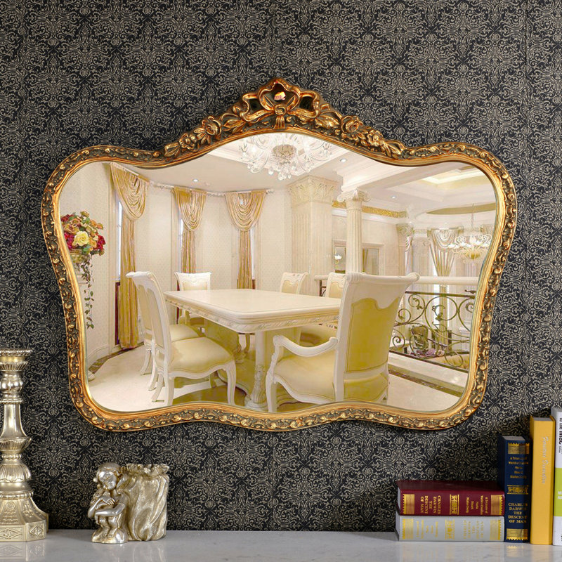 Rosia Framed Wall Mirror, Antique Gold