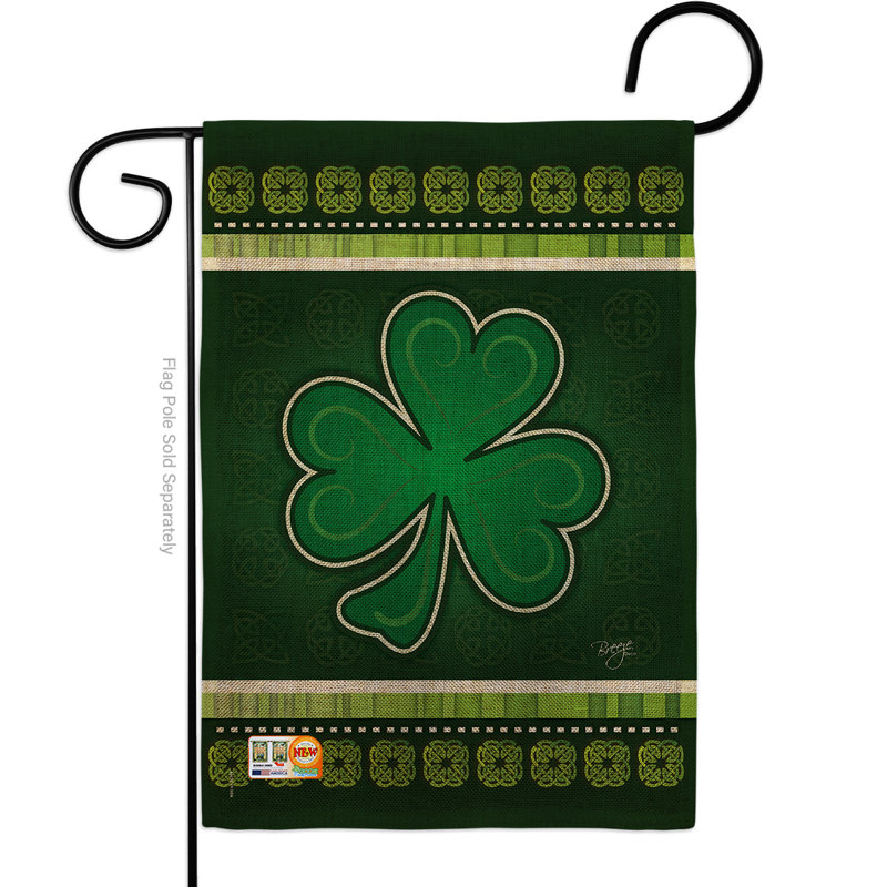 Drapeau de jardin décoratif en toile de jute 18,5 x 13 po Pritzker Shamrock Impressions