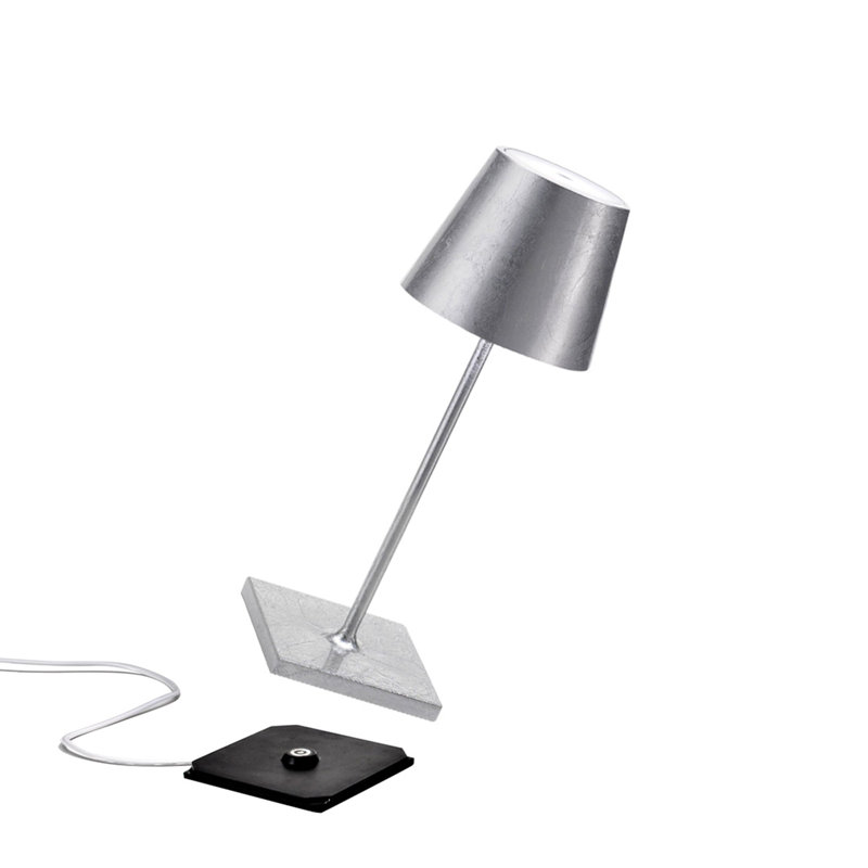 Poldina Pro Mini Table Lamp, Silver Leaf
