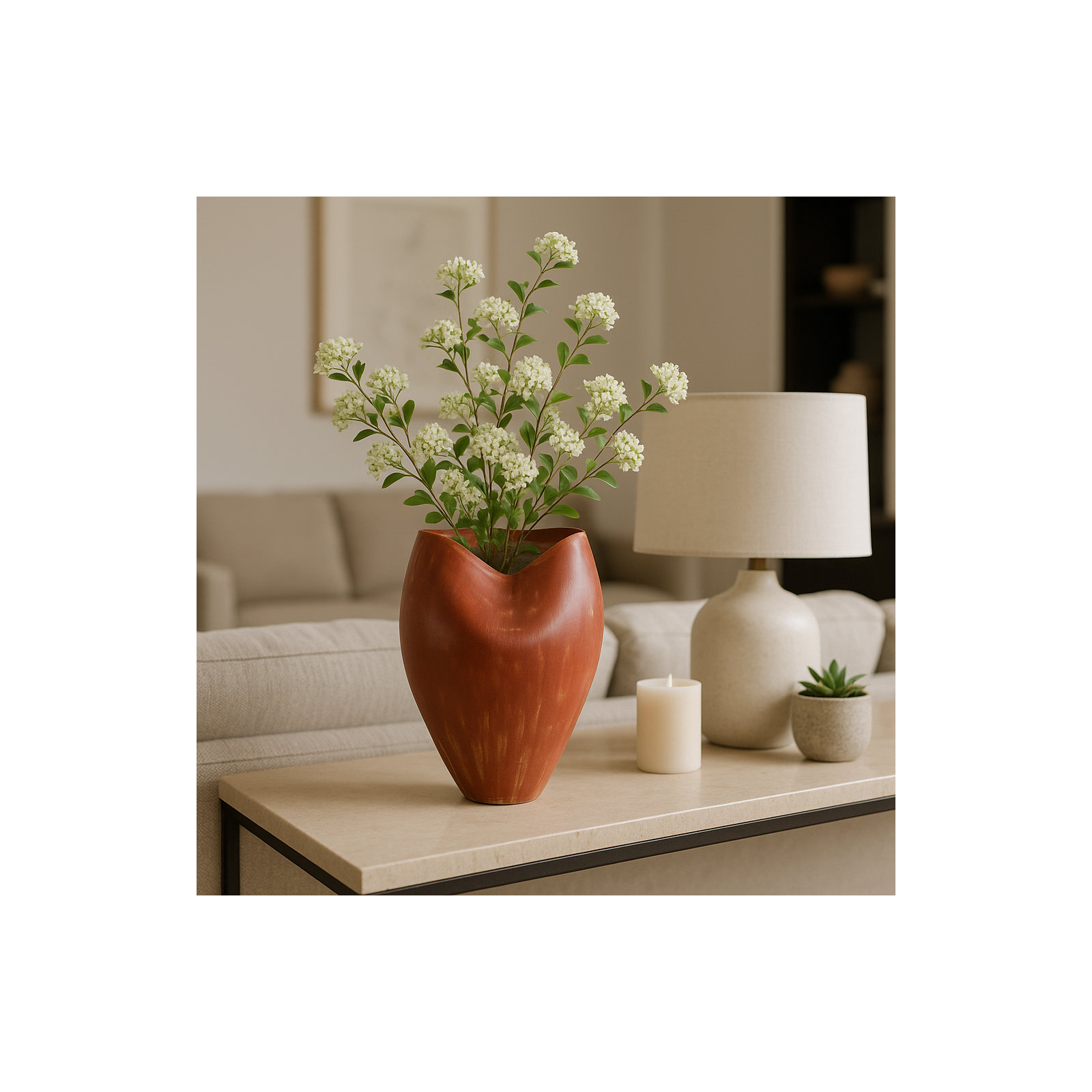 Dakota Fields Kalab Porcelain Vase, 14" H x 11" W x 10" D