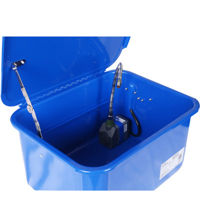 Laveuse portative de pièces d'armoire avec pompe 110 V, laveuse de pièces pour banc de travail 3,5 gallons