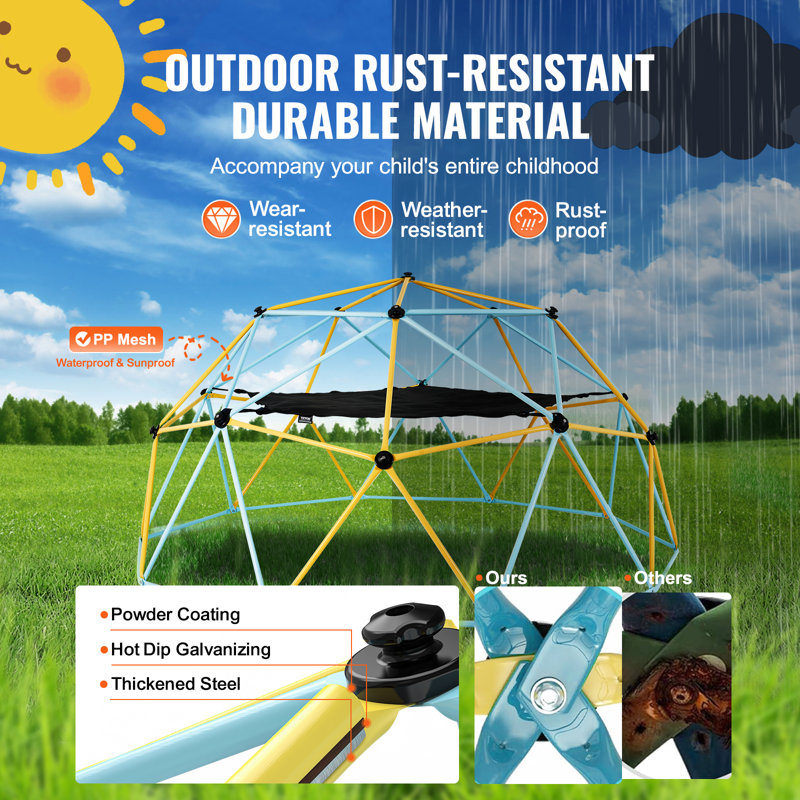 VEVOR 120'' W Steel Climbing Dome