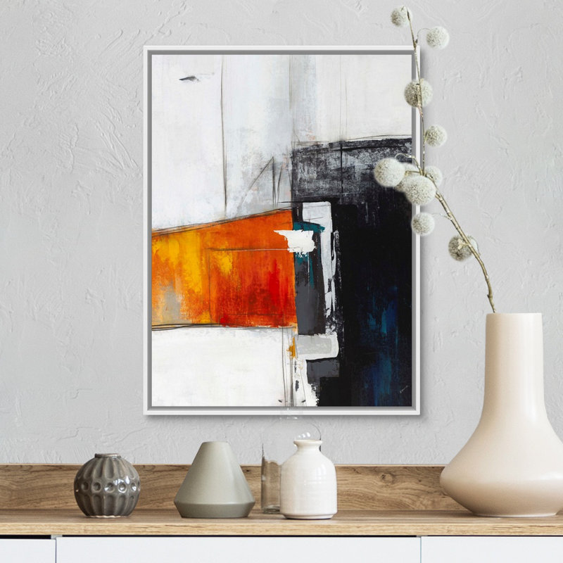 Reproduction d'art sur toile, H 18 po x l 14 po x P 1,75 po, Cadre flottant blanc