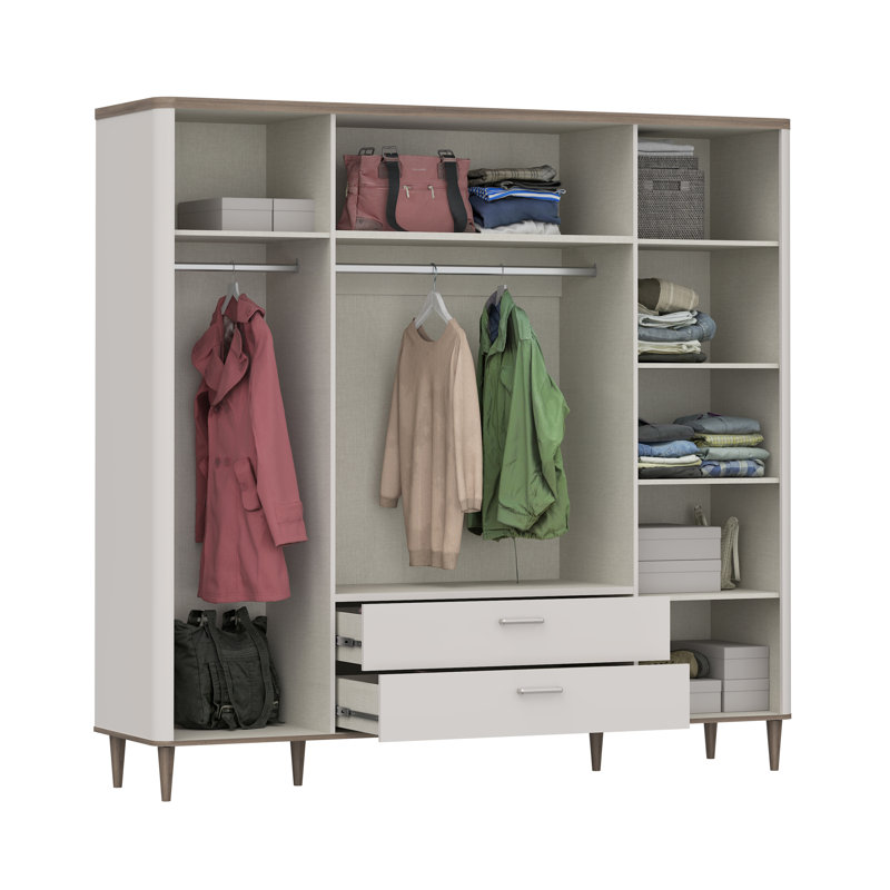 Tasheanna 4 Door Manufactured Wood Wardrobe