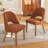 Engstrom  Upholstered Dining Chairs Set Of 4, Modern Dining Room Kitchen Side Chair With Padded Seat & Wood Legs, Orange-1401313525-1401313523