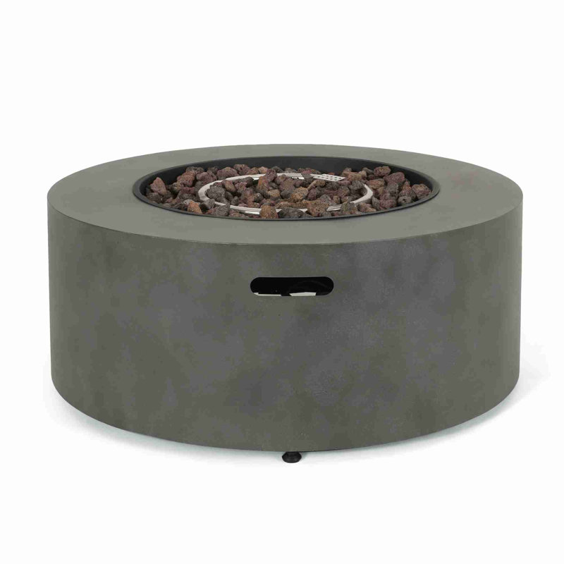 ROUND IRON FIRE PIT -40,000 BTU,TANK OUTSIDE(Tank Cover not Included), Stone Gray