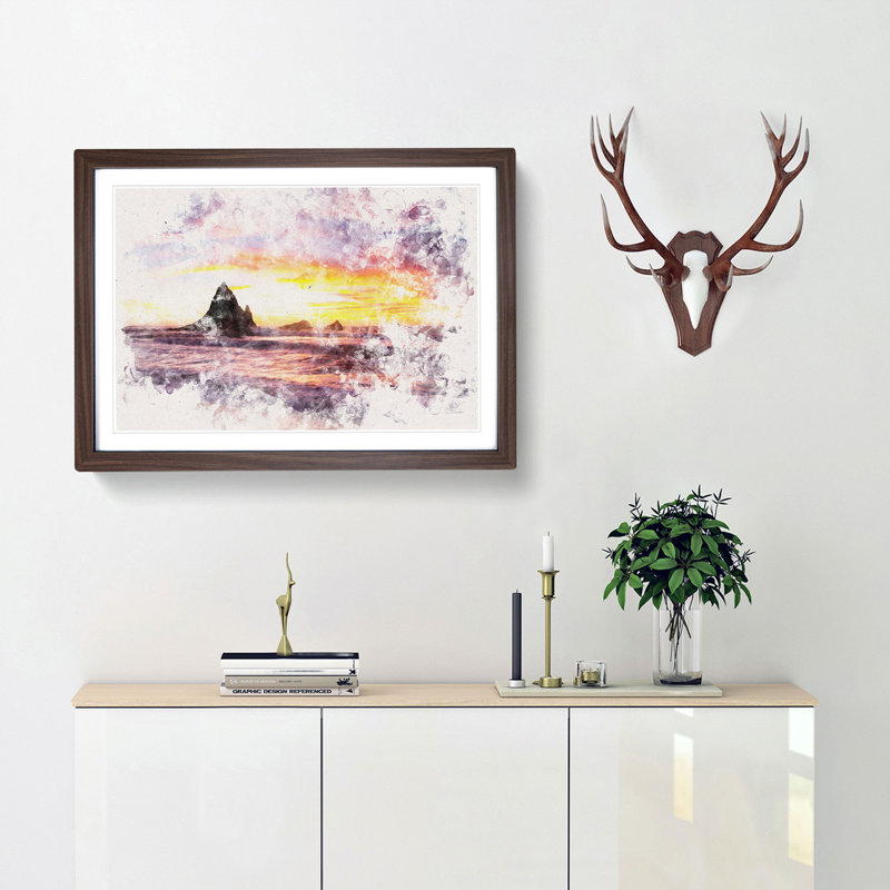 Martins Beach - Picture Frame Painting Print, Walnut Framed, 40cm H x 60cm W x 2cm D
