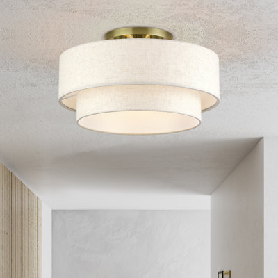 Grand luminaire semi-encastré 3 lumières Aselin