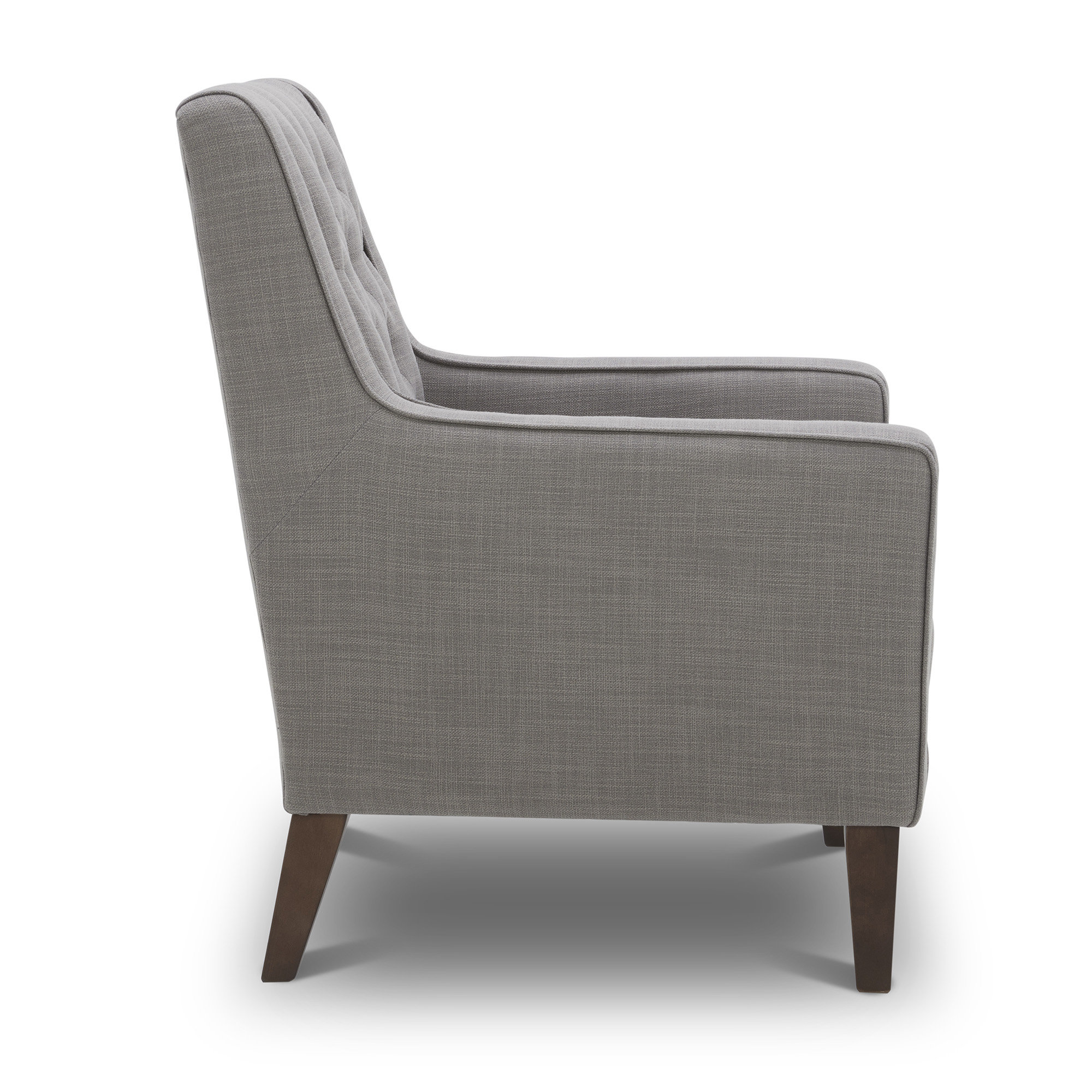 Binu Upholstered Wingback Chair, Flint Gray Polyester