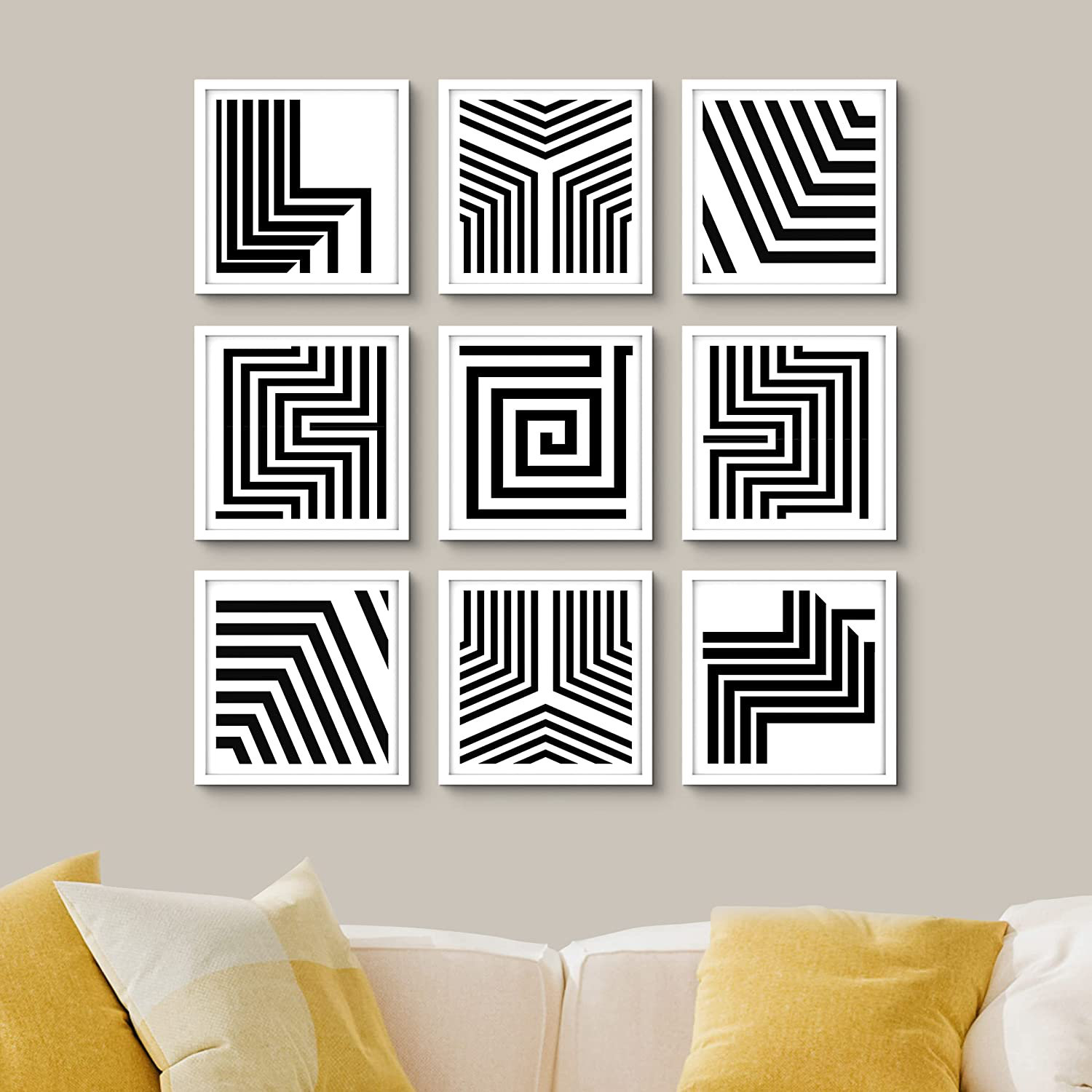 SIGNLEADER Geometric Maze Line Art Abstract Shapes Digital Art Modern Art  Dramatic Dark Black And White Framed On Plastic/Acrylic Pieces Print  Wayfair