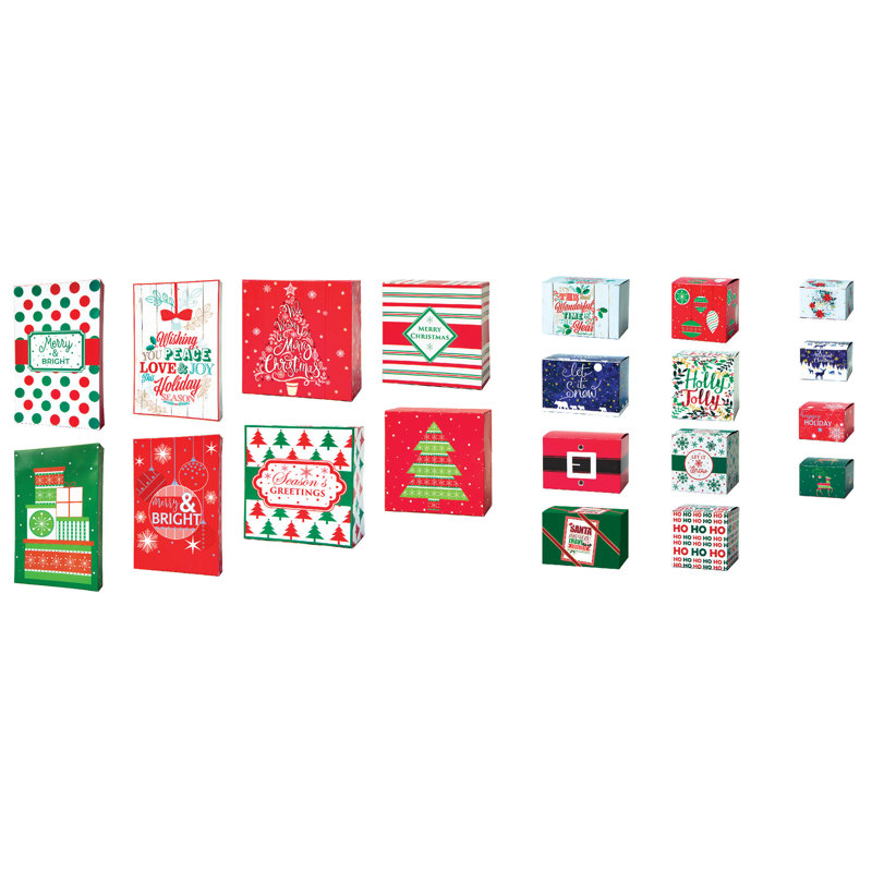 Festive Assorted Christmas Gift Boxes Set of 20