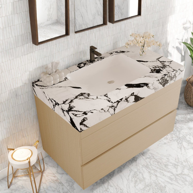 Meuble-lavabo moderne (avec meuble-lavabo et lavabo) avec rangement
