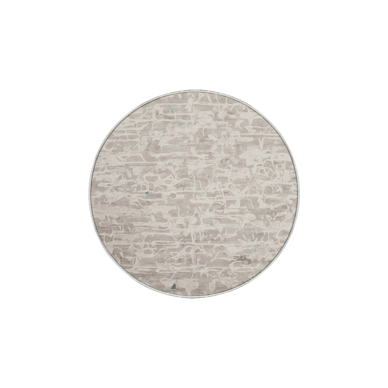Machine Washable Beige Area Rug, Round 3'