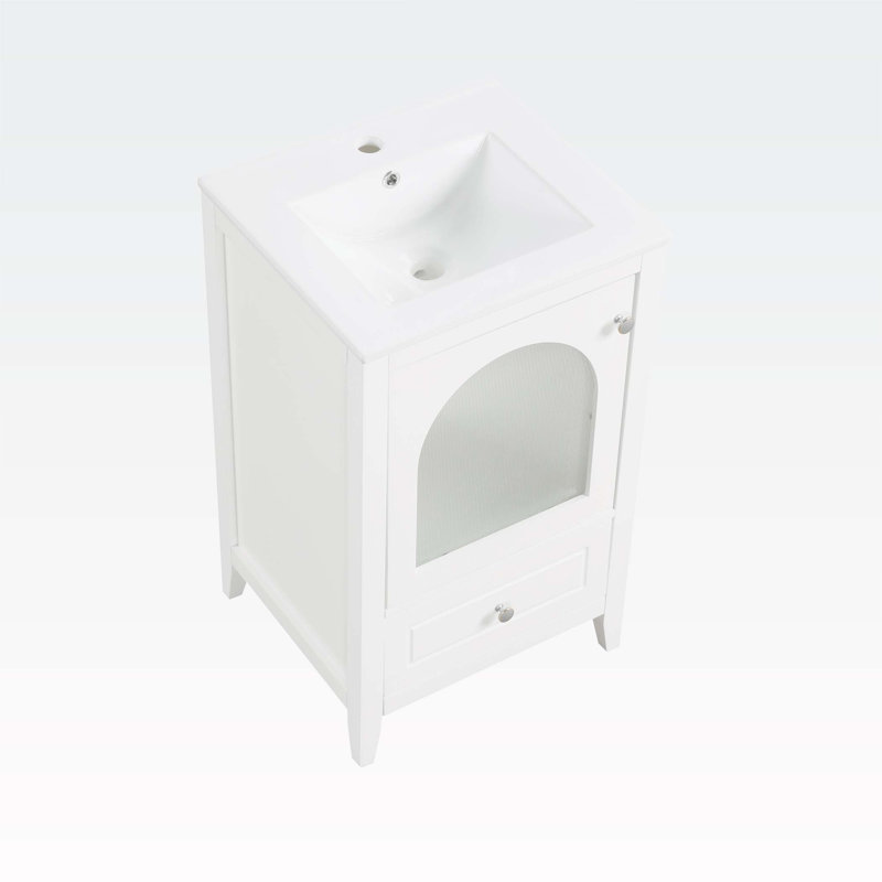 Meuble-lavabo de 20 po avec lavabo, Blanc