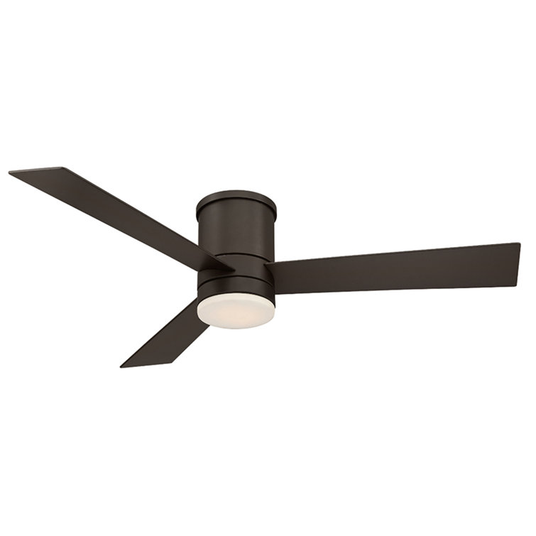 Axis 3 - Blade Outdoor Smart Flush Mount Ceiling Fan with Remote Control and LED Light Kit Included, Works With Alexa and iOS / Android App