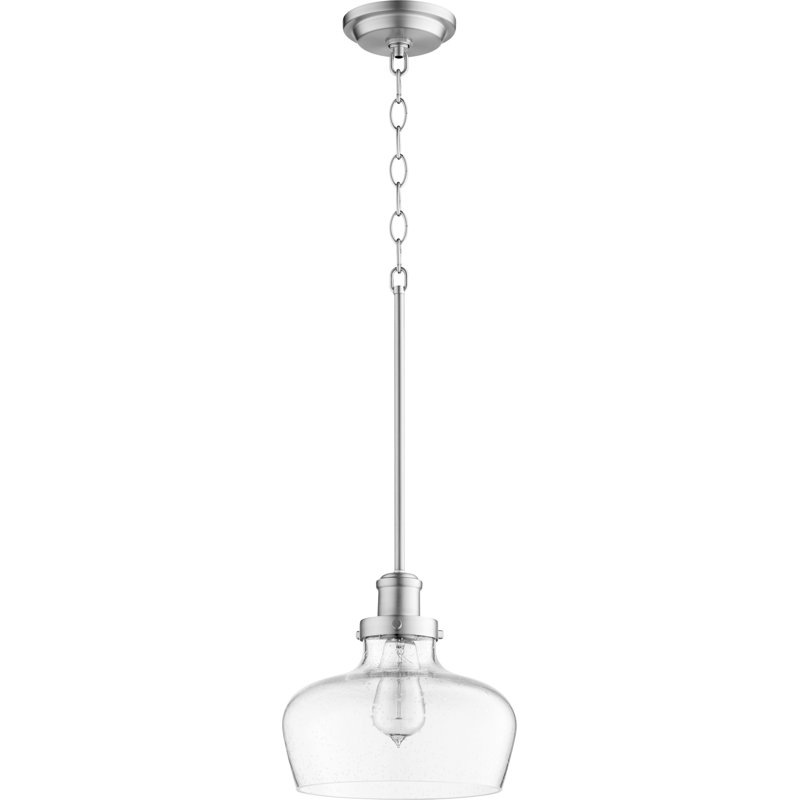 Luminaire suspendu dôme 1 lumières Perseus, Nickel satiné