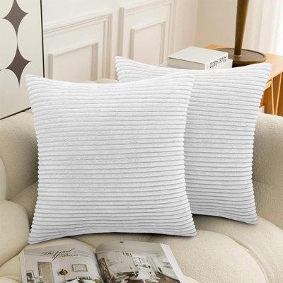 Striped Crushed Velvet Cushion Cover (Set Of 2) 