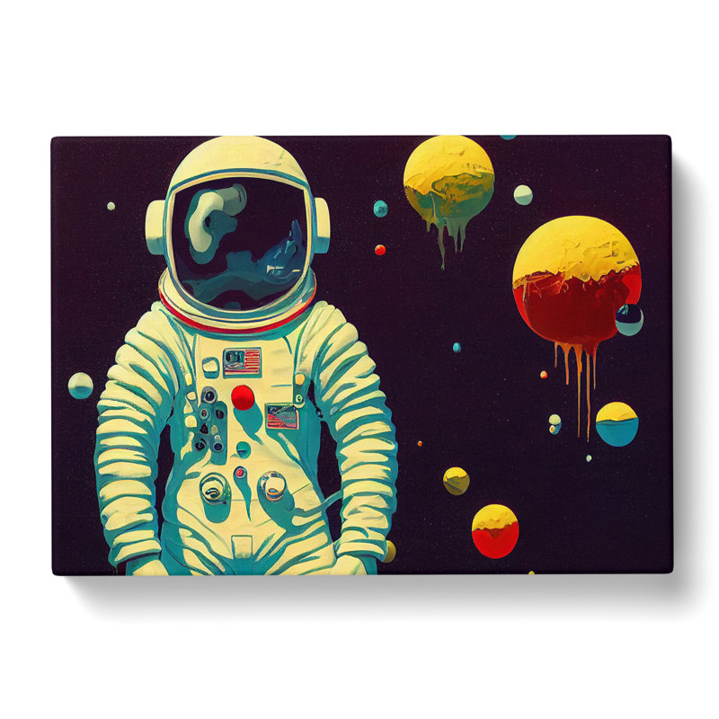 Painted Astronaut - Wrapped Canvas, 35cm H x 50cm W x 3cm D