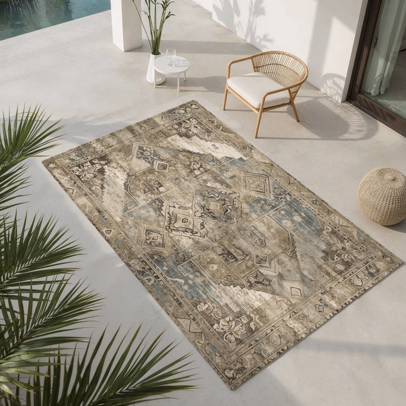 Heritage Bloom Indoor And Outdoor Area Rug, Rectangle 8' x 10'