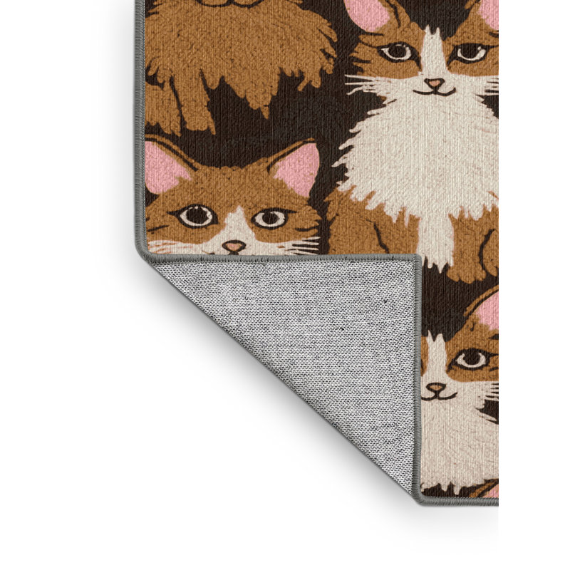 Washable Munchkin Cats Area Rug, Carré 8 pi