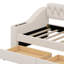 Lit de jour simple rembourré avec tiroirs de rangement, accoudoirs de rangement et port USB-1699086713