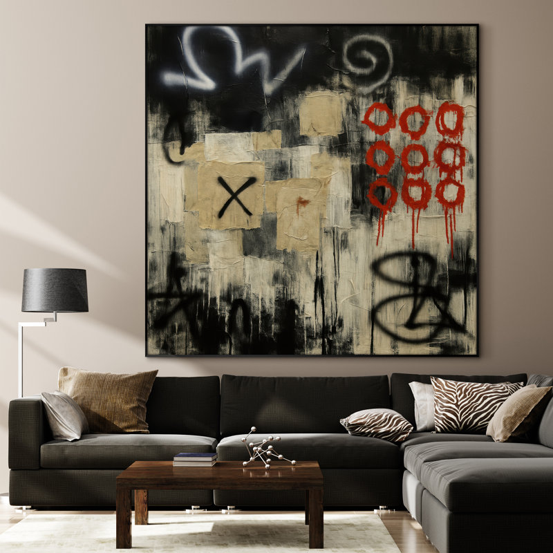 Extra Large Wall Art Fabric Print - Modern Abstract for Contemporary Home Artwork Decor for Living Room or Bedroom - "Frame Assembly Required (Unfinished Frame)"