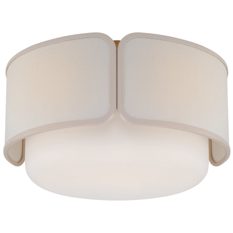 Eyre 1 - Light Flush Mount, Soft Brass, Cream, 7.75" H x 13" W x 13" D