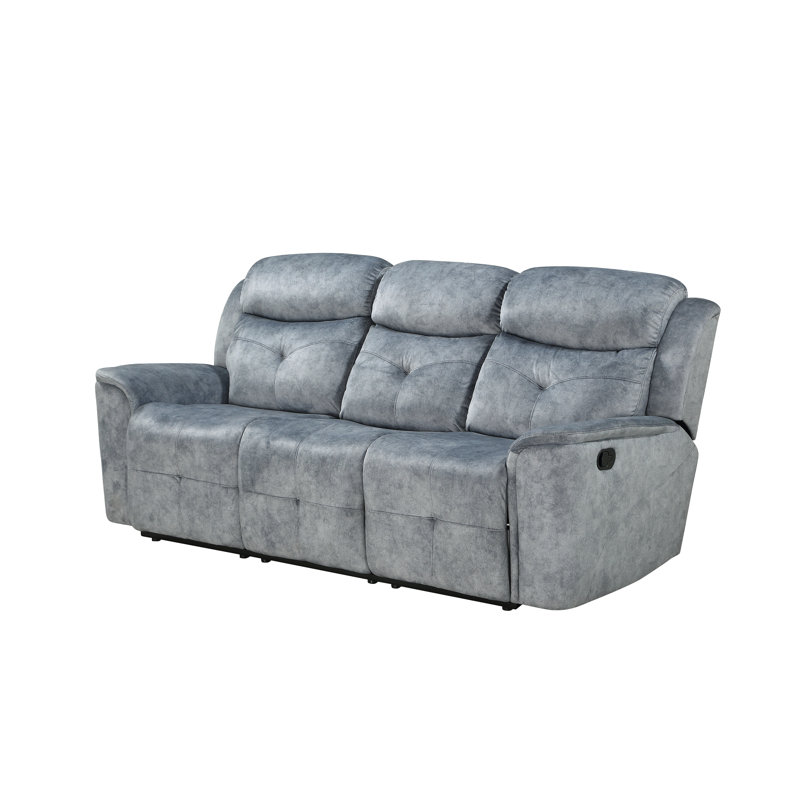 Zahir 75" Flared Arm Reclining Loveseat, Silver Grey
