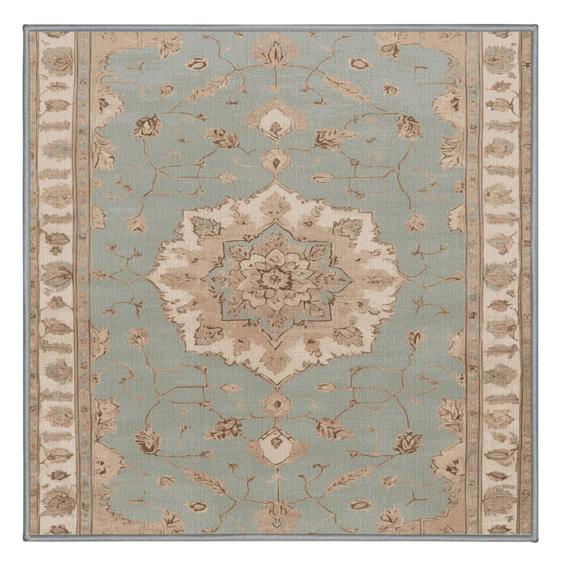Tapis gris Tabriz lavable à la machine