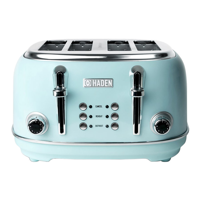 HADEN Heritage 4-Slice Wide Slot Toaster, Turquoise
