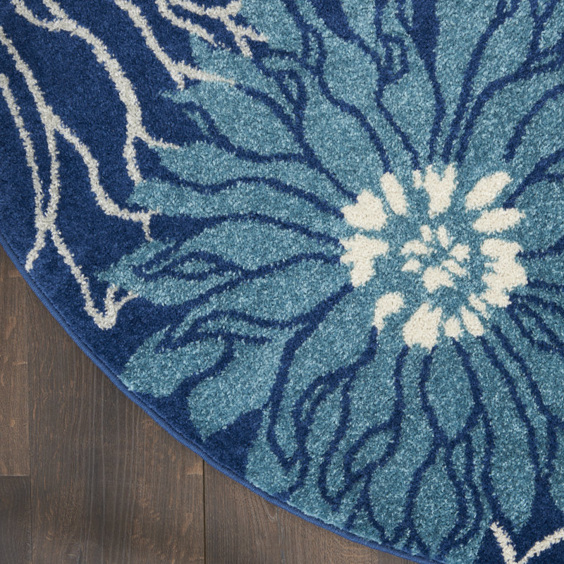 Floral Indoor Rug, Round 4'