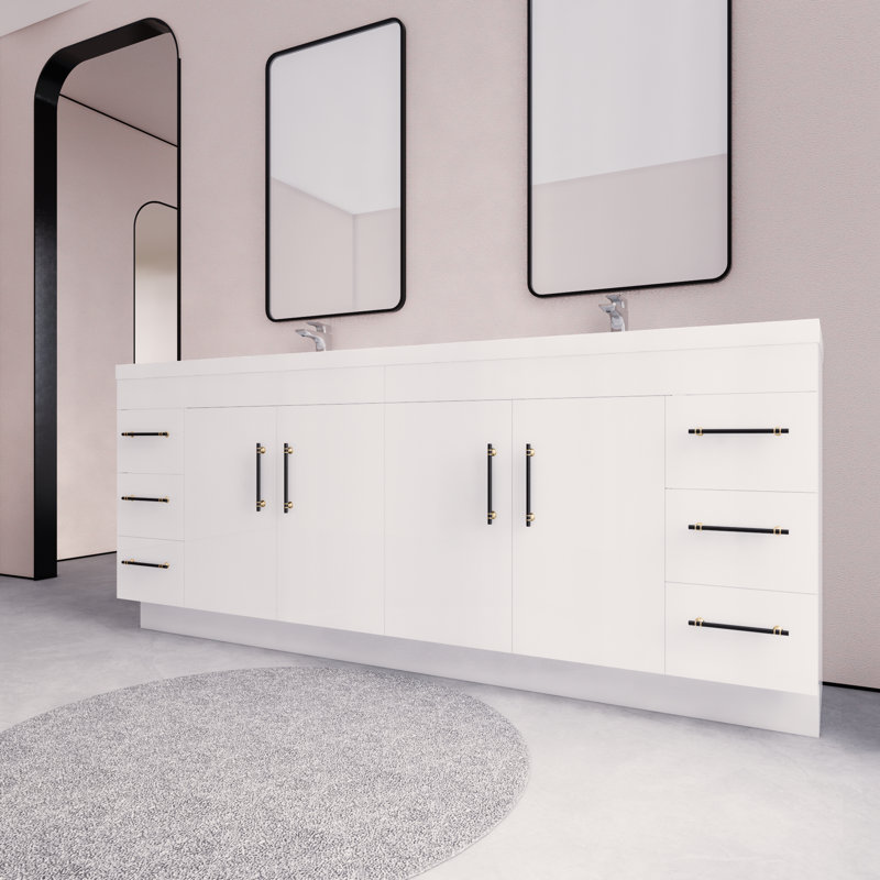 Ensemble de meuble-lavabo double 84 po Irline, Blanc