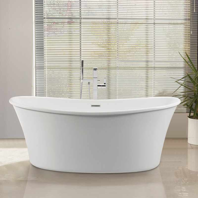 Baignoire à air autoportante 66,5 po MTI Solutions, Blanc mat DoloMatte®