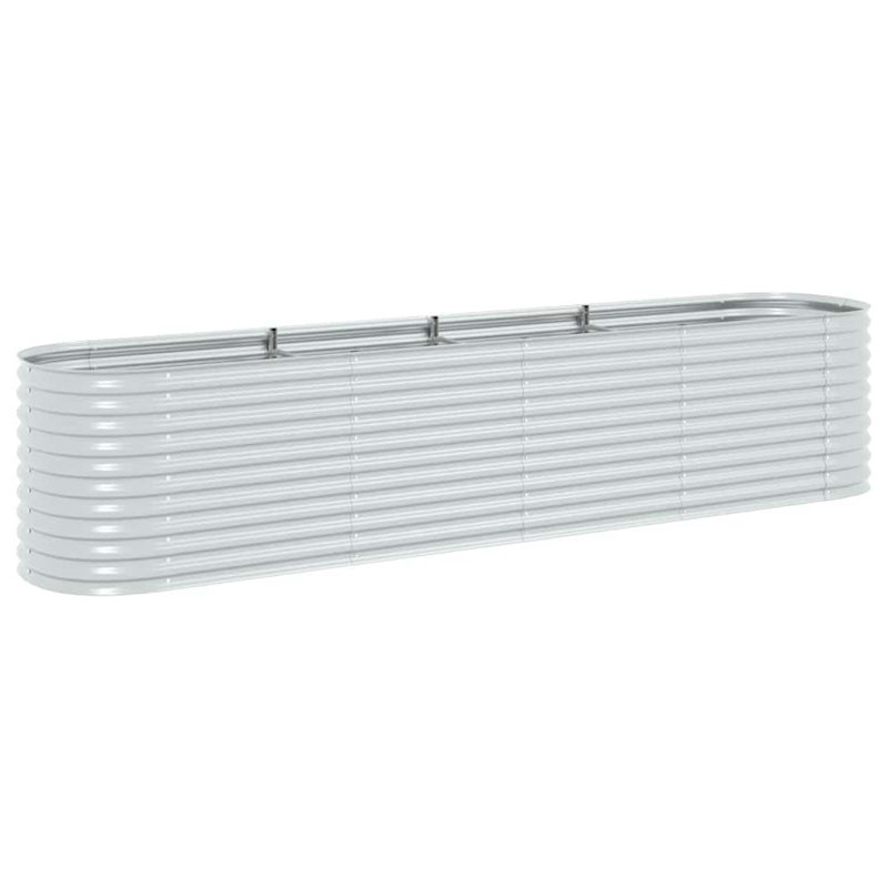 Manningtree vidaXL Garden Raised Bed Galvanized Steel, Garden Planter for Flowers and Planters, Raised Flower Bed, Weather-resistant