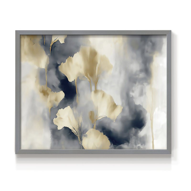 Abstrait, série C, reproduction encadrée, H 22 po x l 28 po, Gris