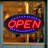 LED Open Sign, Bright High Visibility Advertisement Board Electric Display Sign Flashing Light for Business Walls Window Shop Bar Hotel, Two Modes, 19"x10"
