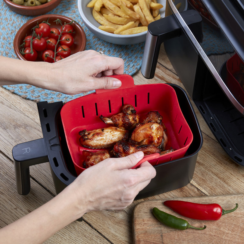 Wafe Air Fryer Liner Dual, Red/Grey