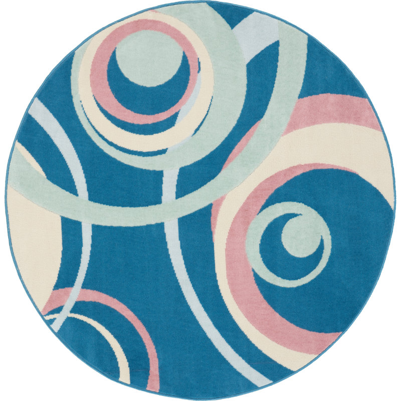 Zakirah Abstract Indoor Rug, Round 5'3"