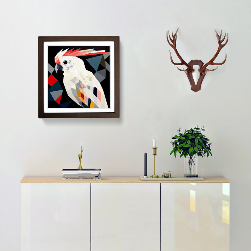 Cockatoo Constructivism No.3 - Framed Print, Walnut