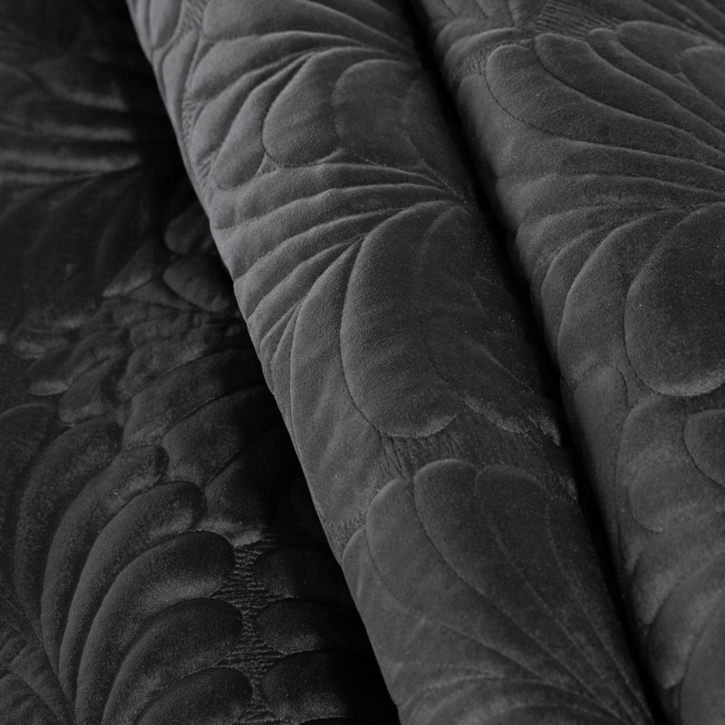 Purkey Floral Bedspread, W220 x L240cm, Black
