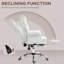 Fauteuil de bureau ergonomique en cuir de polyuréthane avec repose-pieds, fauteuil inclinable et pivotant HOMcom, blanc-2088399611