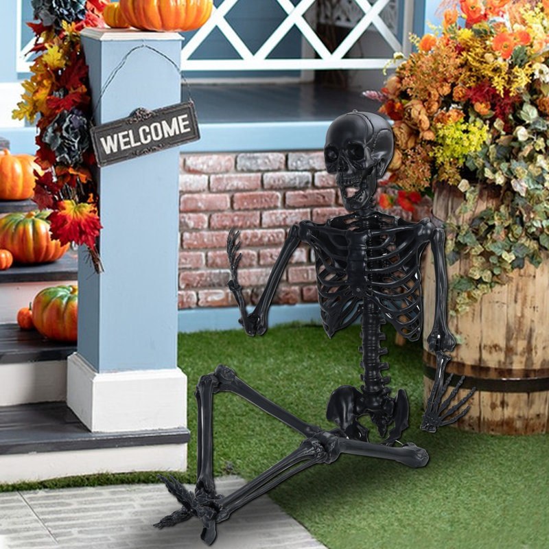 Halloween Skeleton,Full Body Realistic Human Bones with Posable Joints,Skeleton with Hanging Hole