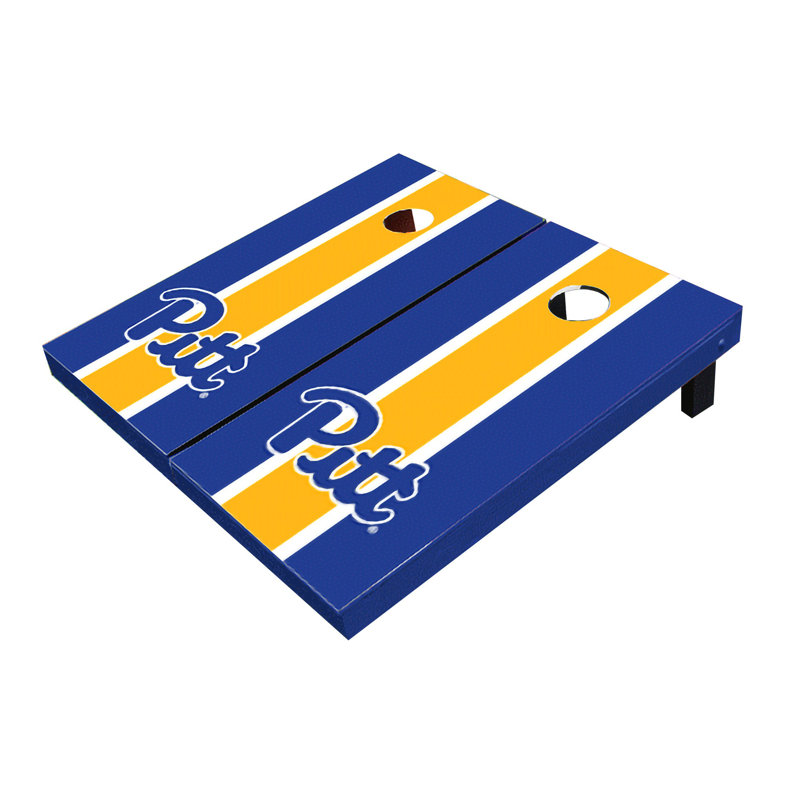 Planches de cornhole à rayures 2 'x 3' NCAA, Pittsburgh Panthers, Jaune / assorti royal
