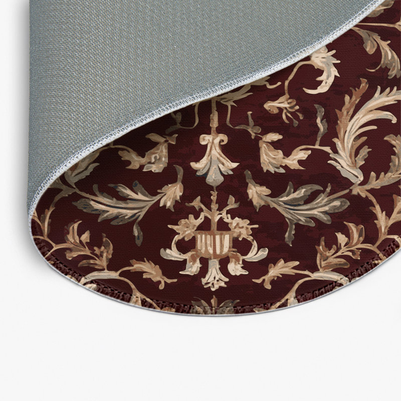 Tapis noir français intérieur et extérieur, Rond 5 pi