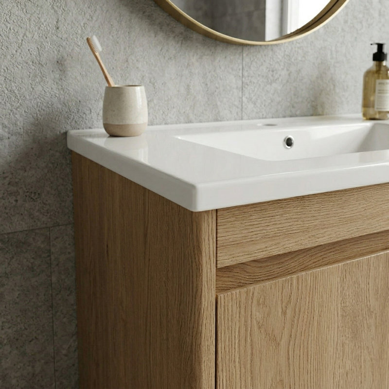 Comptoir de meuble-lavabo de salle de bain rectangulaire en céramique blanc brillant 30 po x 18,5 po, lavabo de comptoir à un trou