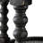 D23.5 x 25" Round Three Tiered Side Table with Rattan Shelf, Black-2068030067