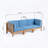 Outdoor Solid Wooden Patio Sofa